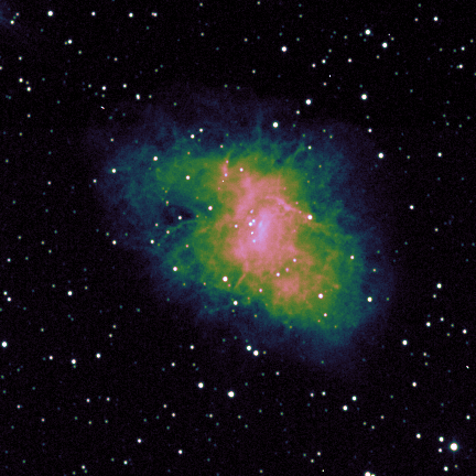 The Crab Nebula (Messier 1), a supernova remnant, imaged by Cameron Pfeffer with the Swope telescope